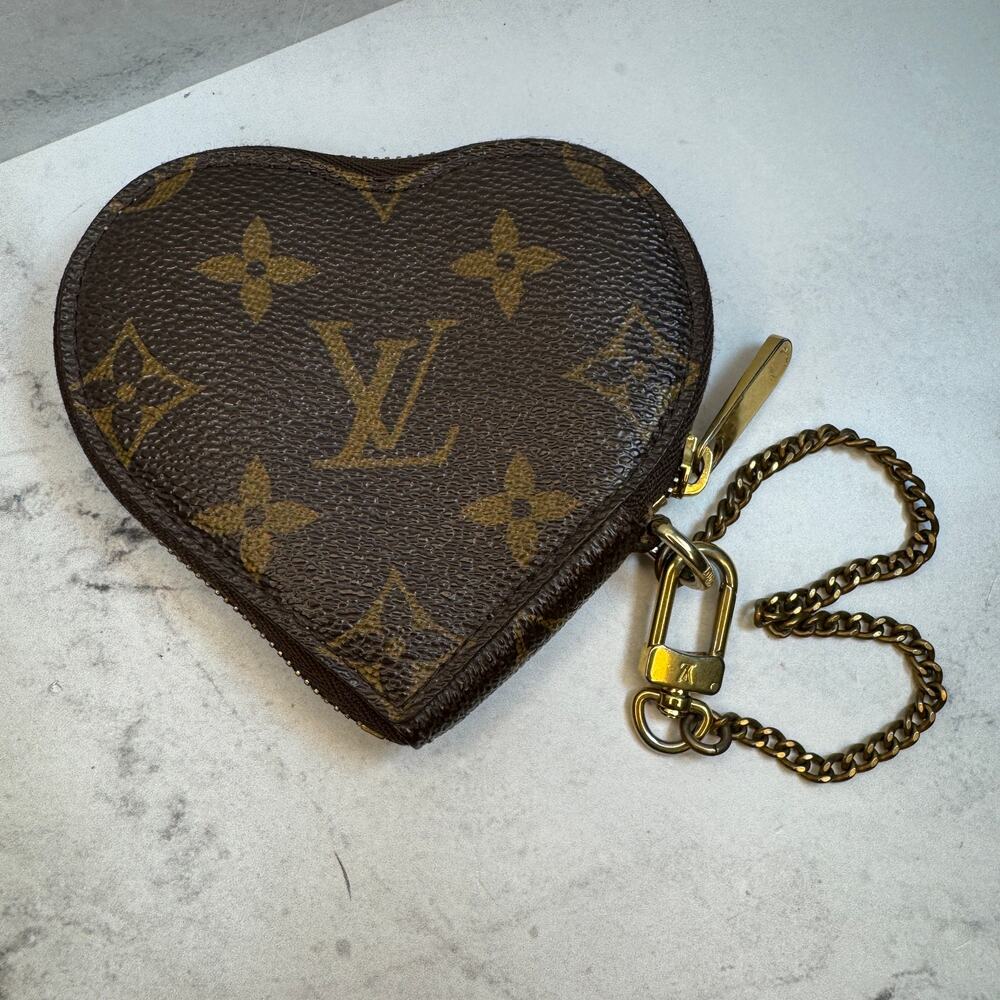Louis Vuitton Heart Coin Purse Monogram Leopard Coeur Bag Charm Rare Vintage LV - Picture 2 of 11